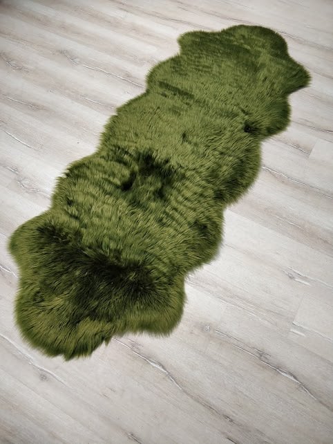 YamalıHome Peluş Halı APost Yeşil 75x200cm Post Halı