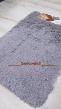 Doğuş Peluş Tavşan Tüyü Gri 3'lü Klozet Takımı