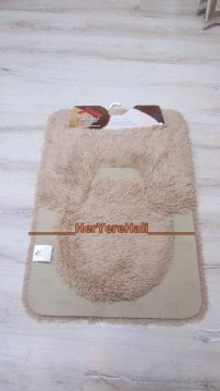 Doğuş Peluş Tavşan Tüyü Bej 3'lü Klozet Takımı