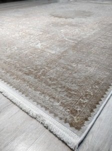 Yamalı Home Nazenin 1943 Vizon 160x230 cm Saçaklı Salon Halısı