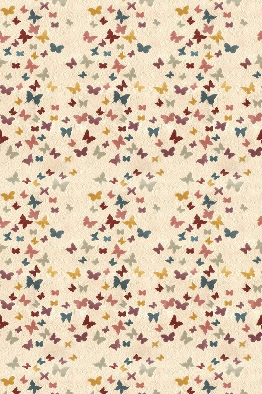 YamalıHome Style R3128 Renkli Kelebek 80x150 cm Baskı Kilim