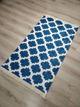 YamalıHome Style M7505Moda Maça Mavi 80x150 cm Baskı Kilim