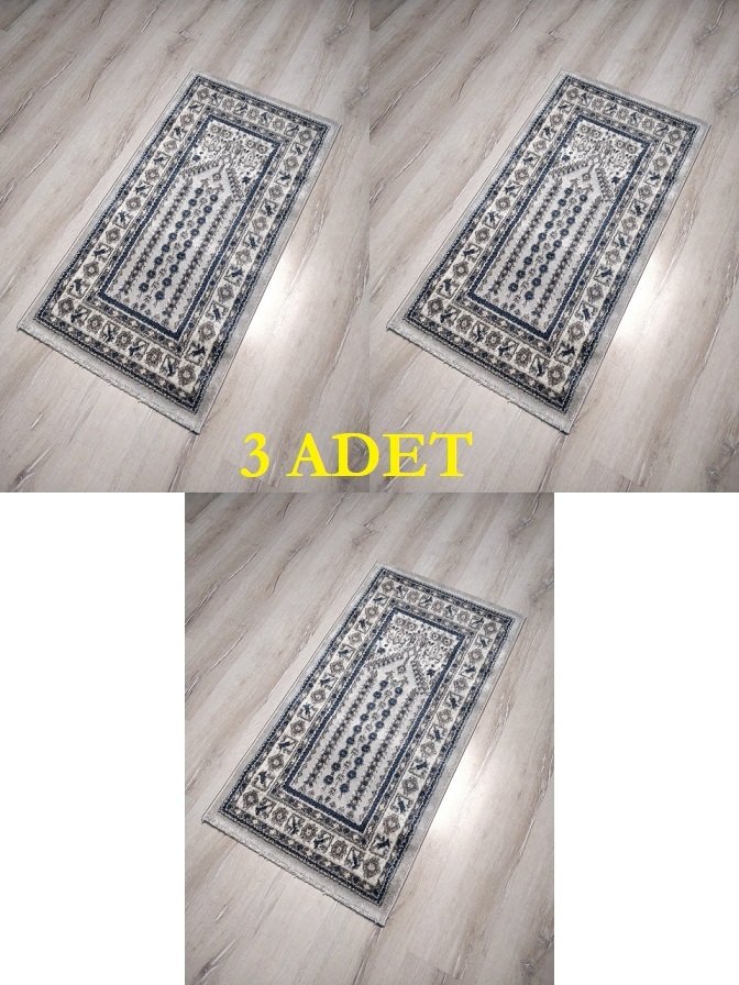 3 Adet Halı Sarayı Sihir Namazlık Seccade NM011 Gri 60x115cm