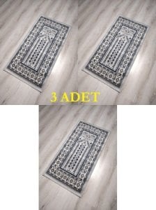 3 Adet Halı Sarayı Sihir Namazlık Seccade NM011 Gri 60x115cm