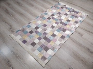 YamalıHome Style R3125 Renkli Kare 80x150 cm Baskı Kilim