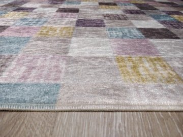 YamalıHome Style R3125 Renkli Kare 80x150 cm Baskı Kilim