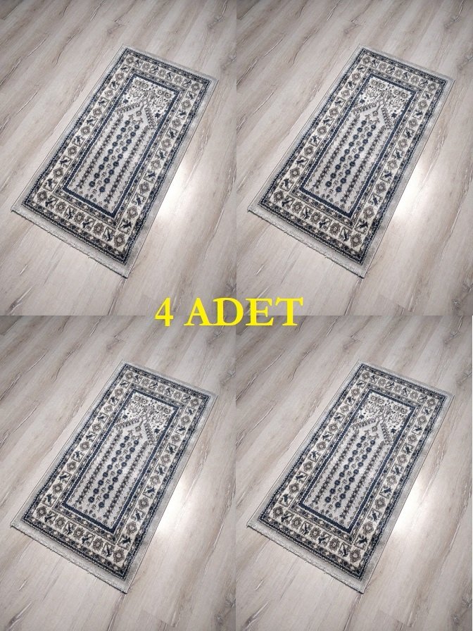 4 Adet Halı Sarayı Sihir Namazlık Seccade NM011 Gri 60x115cm