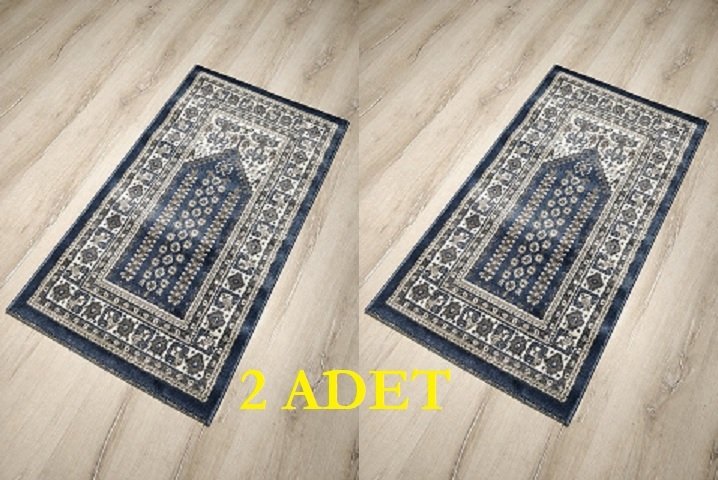 2 Adet Halı Sarayı Sihir Namazlık Seccade NM011 Mavi 60x115cm