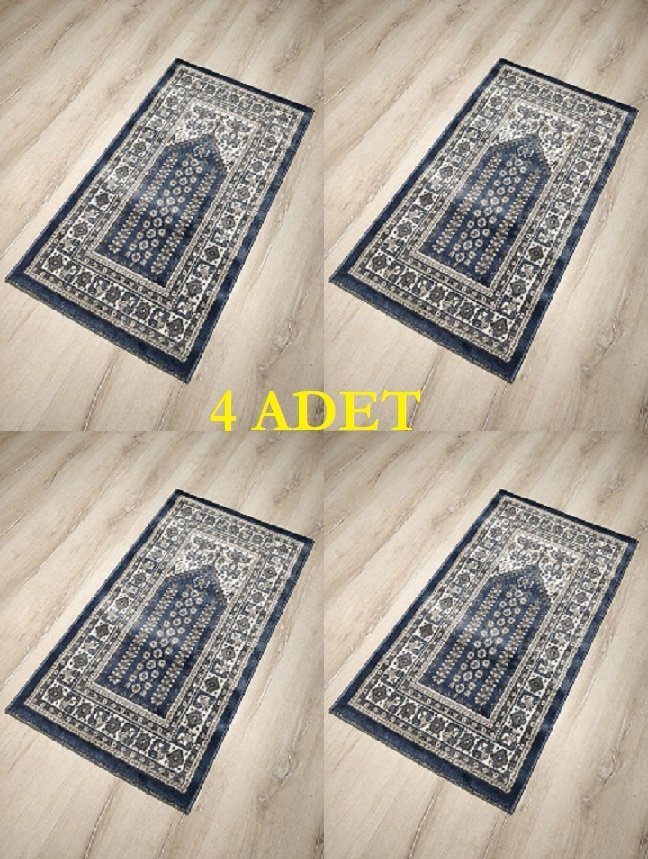 4 Adet Halı Sarayı Sihir Namazlık Seccade NM011 Mavi 60x115cm