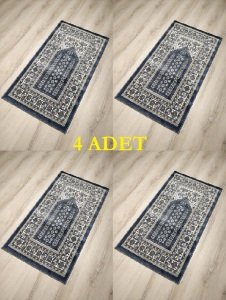 4 Adet Halı Sarayı Sihir Namazlık Seccade NM011 Mavi 60x115cm