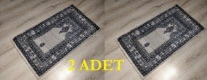 2 Adet Halı Sarayı Sihir Namazlık Seccade NM012 Gri 60x115cm