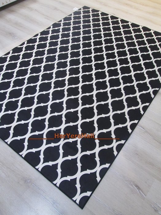 Doğuş 3BoyutluHalı DM-2101 Siyah Beyaz Yolluk 80X300cm