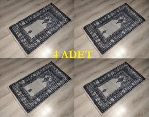 4 Adet Halı Sarayı Sihir Namazlık Seccade NM012 Gri 60x115cm