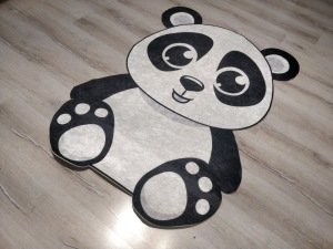 YamalıHome Kids Panda Ayıcık Şekilli Çocuk Halısı KC01Krem 100x140 cm
