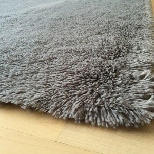 Yamalı Home Tavşan Tüyü Gri Peluş Halı 80x300 cm