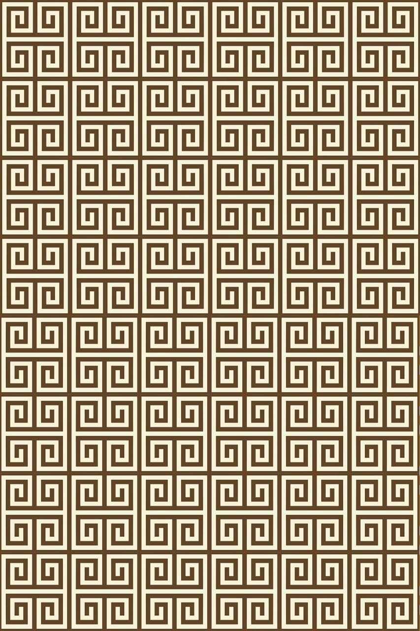 YamalıHome Style Viva7002 Kahve Labirent 120x180 cm Baskı Kilim