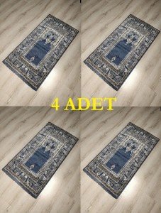 4 Adet Halı Sarayı Sihir Namazlık Seccade NM012 Mavi 60x115cm