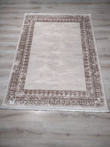 YamalıHome Bambu Halı 1033Krem Kahve 140x200 cm Pratik Halı