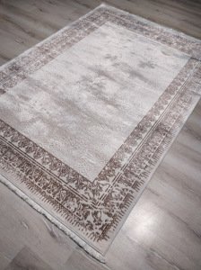 YamalıHome Bambu Halı 1033Krem Kahve 140x200 cm Pratik Halı