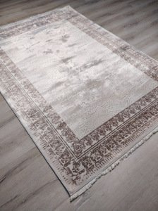 YamalıHome Bambu Halı 1033Krem Kahve 140x200 cm Pratik Halı