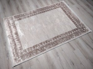 YamalıHome Bambu Halı 1033Krem Kahve 140x200 cm Pratik Halı