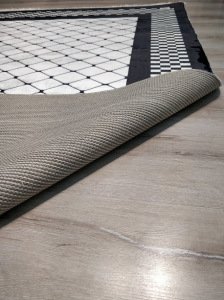 YamalıHome Bambu Halı 1032Siyah Beyaz 140x200 cm Pratik Halı