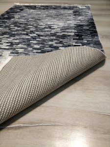 YamalıHome Bambu Halı 1029Siyah Beyaz 80x140 cm Pratik Halı