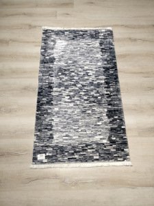 YamalıHome Bambu Halı 1029Siyah Beyaz 80x140 cm Pratik Halı