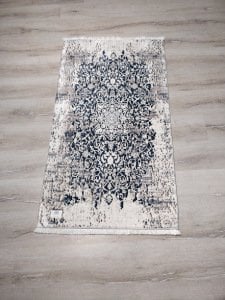 YamalıHome Bambu Halı 1023KremLacivert 80x140 cm Pratik Halı