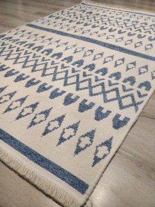 Eko Halı Mondo Kilim MD03 Mavi Çift Taraflı Kilim 120x180 cm