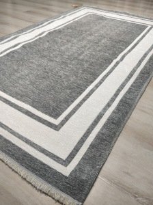 Eko Halı NoaKilim NK06 Gri Beyaz Çift Taraflı Kilim 115x180 cm