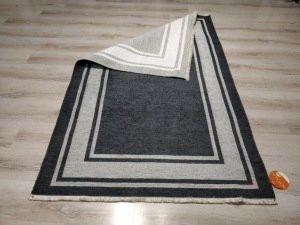 Eko Halı NoaKilim NK06 Antrasit Gri Çift Taraflı Kilim 115x180 cm