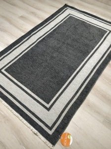 Eko Halı NoaKilim NK06 Antrasit Gri Çift Taraflı Kilim 115x180 cm