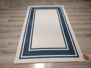 Eko Halı NoaKilim NK06 Mavi Beyaz Çift Taraflı Kilim 115x180 cm