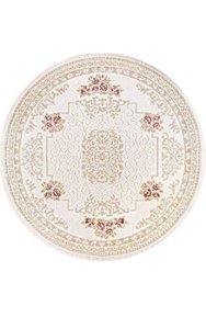 Halı Sarayı Samira 12814R Pembe Krem Yuvarlak Halı 125x125 cm