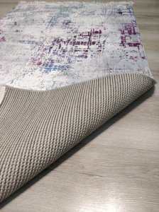 YamalıHome Bambu Halı B1026 Mürdüm Mavi 80x140 cm Pratik Halı
