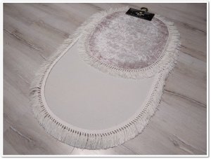 Yamalı Home Banyo Eva1859Vizon 2'li Klozet Takımı Oval Banyo Paspası