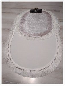 Yamalı Home Banyo Eva1859Vizon 2'li Klozet Takımı Oval Banyo Paspası