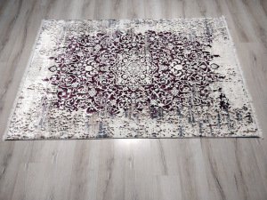 YamalıHome Bambu Halı 1024 Bordo Krem140x200 cm Pratik Halı