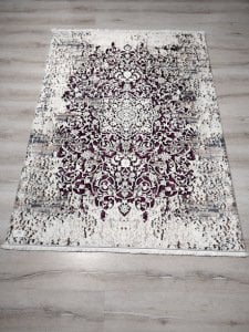 YamalıHome Bambu Halı 1024 Bordo Krem140x200 cm Pratik Halı