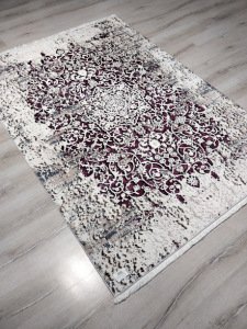 YamalıHome Bambu Halı 1024 Bordo Krem140x200 cm Pratik Halı