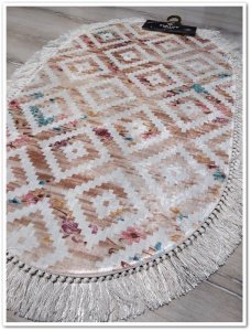 Yamalı Home Banyo Eva2039 2'li Klozet Takımı Oval Banyo Paspası