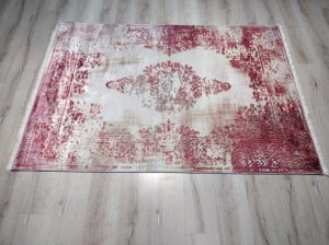 YamalıHome Bambu Halı 1013Vişne Krem140x200 cm Pratik Halı