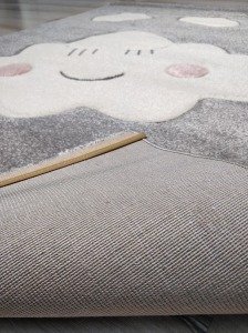 Antialerjik Çocuk Halısı KDS09 Gri Bulut Desenli 120x180 cm