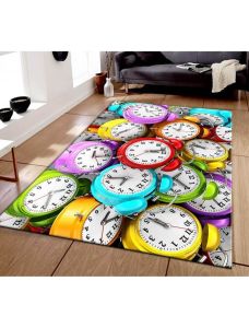 Doğuş 3BoyutluHalı 3D-735Renkli Saatler 140x200 cm Kaymaz Halı