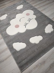 Antialerjik Çocuk Halısı KDS09 Gri Bulut Desenli 160x230 cm