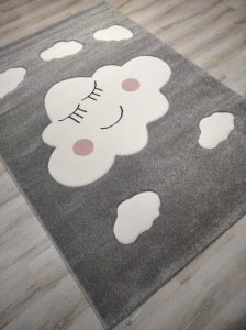 Antialerjik Çocuk Halısı KDS09 Gri Bulut Desenli 160x230 cm