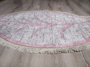 YAMALI home İrem 1001Pembe 80x140 cm Yaprak Şekilli Halı