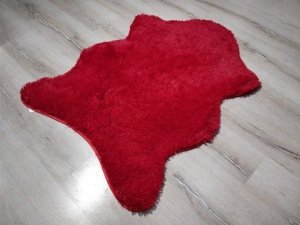 YamalıHome Tavşan Tüyü Kırmızı 70x100 cm Peluş Post Halı