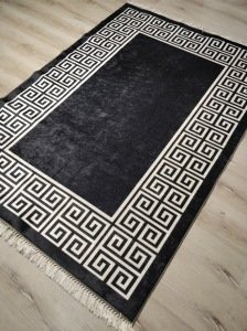 YamalıHome Style Viva7009 Siyah Kareli 120x180 cm Baskı Kilim